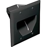 read full review DataComm 45-0002-BK 2-Gang Recessed Low Voltage Cable Plate (Black)