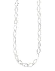 MMA Silver - 18 inch Diamond Shape Link Necklace