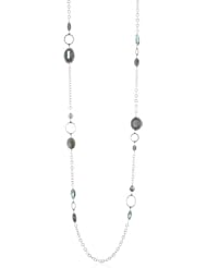 Dana Kellin Aqua Quartz and Labradorite Multi-Wrapped Pendant Necklace Layering Necklace