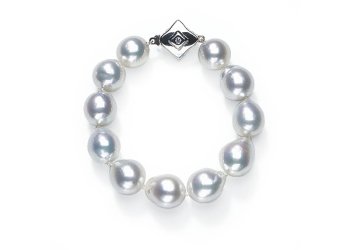 12x13mm Australian White South Sea Baroque Cultured Pearl Bracelet - 7 inches