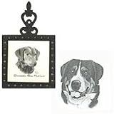 Greater Swiss Mountain Dog Square Trivet, Porcelain by Rosalinde (4.5' x 8')