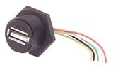 Waterproof USB Type A Jack with 10 Wire Leads
