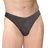 Intimo Men’s Classic Silk Knit Thong, Charcoal, Medium