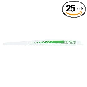 Hitachi 725313B25 9-Inch 6 TPI Wood/Nail Reciprocating Blade 25 pack