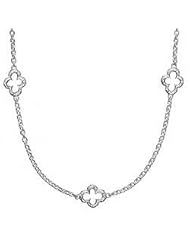 Thistle & Bee Sterling Silver Quilted Quatrefoil Small Chain Link Necklace