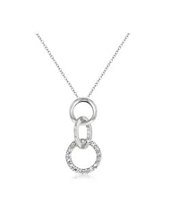 Silvertone Triplet Hoop Pendant Necklace