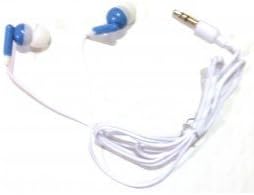 TFD Supplies Wholesale Bulk Individually Bagged Earbuds Headphones 100 Pack For Iphone, Android, MP3 Player - Blue