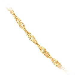 14k Yellow Gold 1.2mm Diamond-Cut Singapore Chain Necklace - 18"