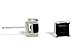 14K White Gold Genuine Square Black Onyx Stud Earrings