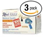 Medi-Touch Powder Free Latex Disposable Gloves, One Size Fits All, 100-Count Boxes (Pack... by