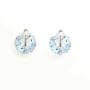 Sterling Silver Round Blue-Topaz Earrings