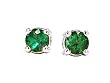 14k White Gold Natural Emerald 3.5m Stud Earrings Ct.tw 0.60