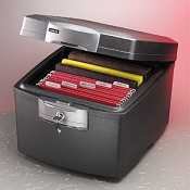 Fire-Safe and Waterproof Security File Black 14 1/8H x 17 1/2W x 20 1/4D