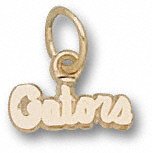 Florida Gators Solid 10K Gold ''GATORS'' 1/4'' Pendant
