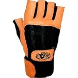 GLOW Ocelot Wrist Wrap Lifting Gloves Tan & Black XL - 1 pc,(Valeo)