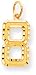 Sports Number Charm, Yellow Gold