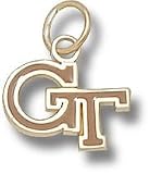 Georgia Tech Yellow Jackets Enamel GT 3/8 Charm - 14KT Gold Jewelry