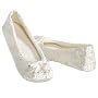 Isotoner Rose Quilted Satin Ballerina with Rhinestones