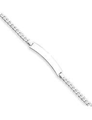 Sterling Silver Curb Link ID Bracelet QCD100-7"