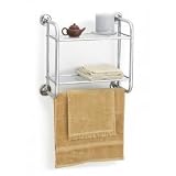 Polder Chrome and Glass Bath Rack, Chrome