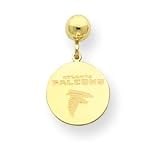 14K Atlanta Falcons Logo w/ Name Round Dangle Post Earrings