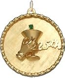 25th with Champagne Glass in Hand on Rope Disc, 14K Gold Charm