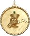 25th with Champagne Glass in Hand on Rope Disc, 14K Gold Charm