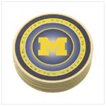 Michigan Logo Coasters With Tin