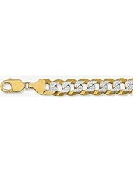 12mm White Pave Light Flat Cuban Chain 16"
