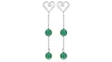 Round Green Aventurine Bead Party Earrings Sterling Silver