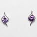 925 Sterling Silver Rhodium Finished with inlaid CZ (A) stones- Purple Earrings.