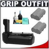 Canon BG-E2N Battery Grip for EOS 20D, 30D & 40D Digital SLR Camera + (2) Spare BP-511A Lithium-Ion Battery Packs + Deluxe 6 Piece Cleaning Kit