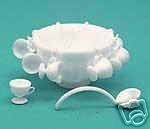 Dollhouse Minature White Punch Bowl Set