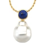 14K Yellow or White Gold Paspaley South Sea Cultured Pearl and Lapis Lazuli Pendant - Various Sizes