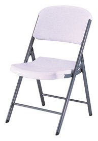 Lifetime 42804 Folding Chair, White Granite, Molded Seat and Back, Set of 4