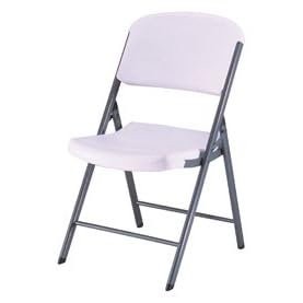 Lifetime 42804 Folding Chair, White Granite, Molded Seat and Back, Set of 4 by