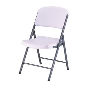 Lifetime 42804 Folding Chair, White Granite, Molded Seat and Back, Set of 4