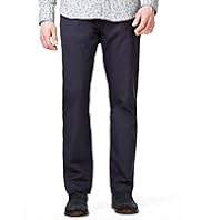 Autograph Pure Cotton Stay Dark Tailored Fit Flat Front Trousers