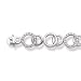 Alternating plain and clear CZ circles Solid Sterling Silver 7 1/4 Bracelet