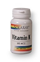 Vitamin K 100 mcg 100 Tablets Solaray