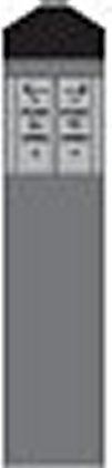 MS Sedco Gray Post Assembly, 2 Recessed 619-H