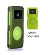 iSkin Duo for iPod Nano - 2GB / 4GB (Dual Layer Silicone Protector): Grey (Outer Skin) / Green (Inner Skin)