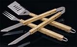 3 Piece Stainless Steel w/Heavy Wood Handle