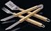 3 Piece Stainless Steel w/Heavy Wood Handle