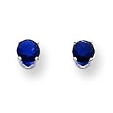 14k White Gold 4mm Sapphire Stud Earrings