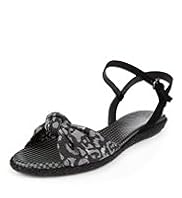 Footglove™ Fashion Wide Fit Raffia Knot Sandals