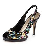 Limited Collection Peep Toe Floral Slingback Shoes