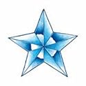 BLUE STAR Glow-n-Dark Temporary Tattoo 3x3