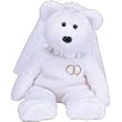 MRS the Wedding Bride White Sparkly Teddy Bear - Ty Beanie Buddies