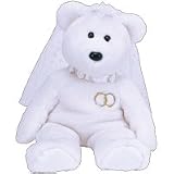 MRS the Wedding Bride White Sparkly Teddy Bear - Ty Beanie Buddies